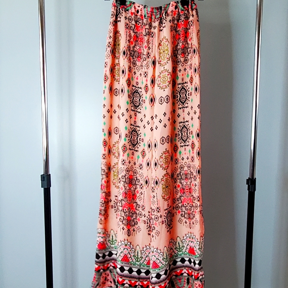 UNIQUE 21 - M, Multi-printed, Pink, Wide Legged Pants